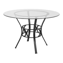 Load image into Gallery viewer, Contemporary 45-inch Round Glass Dining Table with Black Metal Frame