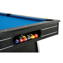 Load image into Gallery viewer, 7 Ft Blue Top Pool Table with 2 Cues and Billiard Balls