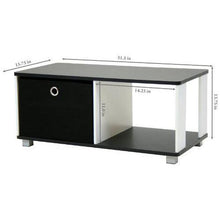 Load image into Gallery viewer, Simple Black and White Coffee Table with Bin Drawer