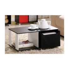 Load image into Gallery viewer, Simple Black and White Coffee Table with Bin Drawer