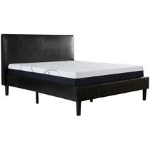 Load image into Gallery viewer, Full size Dark Brown Faux Leather Upholstered Platform Bed with Headboard
