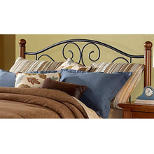 Load image into Gallery viewer, Dora Queen size Metal Headboard in Matte Black and Walnut Finish