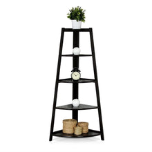 Load image into Gallery viewer, Modern 5-Tier Espresso Wood Ladder Style Bookcase Display Shelf