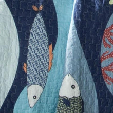 Load image into Gallery viewer, Full - Queen Blue Serenity Sea Fish Coral Coverlet Quilt Bedspread Set