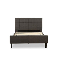 Load image into Gallery viewer, Full size Dark Grey Upholstered Platform Bed with Headboard and Footboard