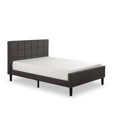 Load image into Gallery viewer, Full size Dark Grey Upholstered Platform Bed with Headboard and Footboard
