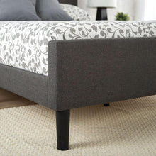 Load image into Gallery viewer, Full size Dark Grey Upholstered Platform Bed with Headboard and Footboard