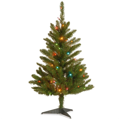 4.5 Foot Small Slim Narrow Pencil Christmas Tree with 150 Pre-Strung Multi-Color Lights
