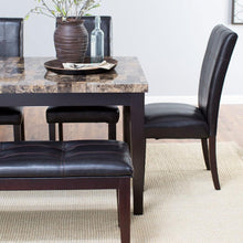 Load image into Gallery viewer, Traditional 6-Piece Dining Set with Faux Marble Top Table 4 Chairs and Bench