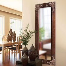Load image into Gallery viewer, Full Length 63-in Wall Mirror with Quality Wood Frame and Antique Silver Gold Accents