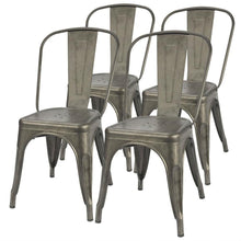 Load image into Gallery viewer, Set of 4 - Stackable Modern Cafe Bistro Dining Side Chair in Gun Metal Finish
