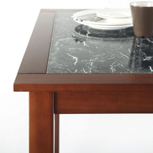 Load image into Gallery viewer, Rectangular 48 x 36 inch Brown Wood Dining Table with Faux Marble Top