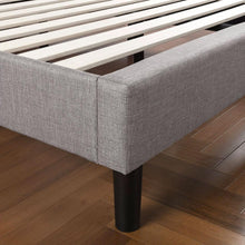 Load image into Gallery viewer, Full Medium Grey Upholstered Platform Bed Frame with Button Tufted Headboard