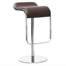 Load image into Gallery viewer, Contemporary Stainless Steel Barstool Chair with brown leather seat