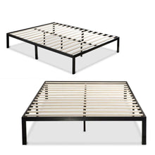 Load image into Gallery viewer, Full Metal Platform Bed Frame with Wooden Mattress Support Slats