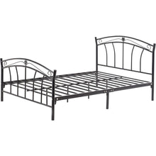 Load image into Gallery viewer, Full size Black Metal Platform Bed with Curvy Headboard and Footboard