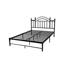 Load image into Gallery viewer, Full size Black Platform Bed Frame with Metal Slats and Headboard