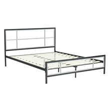 Load image into Gallery viewer, Full size Modern Metal Platform Bed Fame with Headboard Footboard and Wood Slats