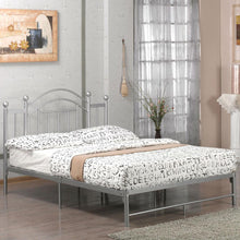 Load image into Gallery viewer, Full size Metal Platform Bed Frame with Headboard and Footboard in Silver