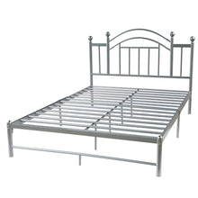 Load image into Gallery viewer, Full size Metal Platform Bed Frame with Headboard and Footboard in Silver