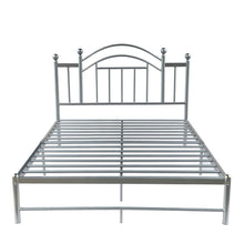 Load image into Gallery viewer, Full size Metal Platform Bed Frame with Headboard and Footboard in Silver