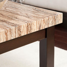 Load image into Gallery viewer, Contemporary Espresso Solid Wood Coffee Table with Faux Marble Top