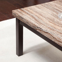 Load image into Gallery viewer, Contemporary Espresso Solid Wood Coffee Table with Faux Marble Top