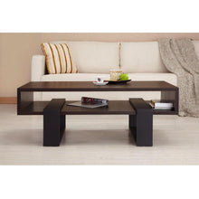 Load image into Gallery viewer, Modern Coffee Table in Black and Walnut Brown Finish