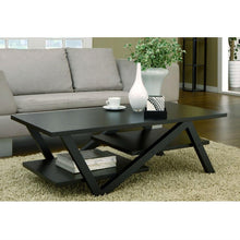 Load image into Gallery viewer, Modern Z-Shape Coffee Table in Black Wood Finish