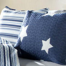 Load image into Gallery viewer, Full - Queen Navy Stars And Stripes At Night Quilt Coverlet Bedspread Set