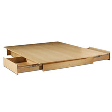 Load image into Gallery viewer, Full - Queen Platform Bed with Storage Drawers and Headboard in Natural