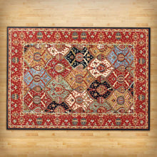 Load image into Gallery viewer, 5&#39;3&quot; x 7&#39;3&quot; Area Rug in Red Blue Black Oriental Pattern
