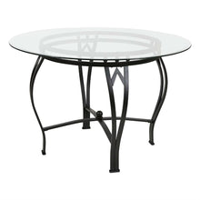 Load image into Gallery viewer, Modern 45-inch Round Glass Top Dining Table with Black Metal Frame