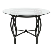 Load image into Gallery viewer, Modern 45-inch Round Glass Top Dining Table with Black Metal Frame