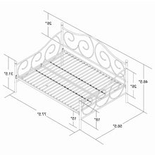 Load image into Gallery viewer, Full size Day Bed in Contemporary White Metal Finish
