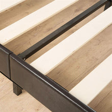 Load image into Gallery viewer, Full size Espresso Faux Leather Upholstered Platform Bed with Headboard &amp; Footboard