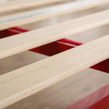 Load image into Gallery viewer, Full size Red Metal Platform Bed Frame with Wood Slats