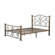 Load image into Gallery viewer, Full size Gold Metal Platform Bed Frame with Headboard and Footboard
