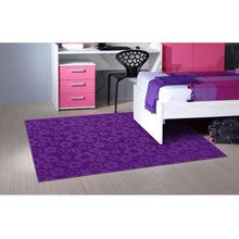 Load image into Gallery viewer, 5&#39; x 7&#39; Purple Area Rug with Floral Flowers Pattern - Made in USA