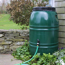 Load image into Gallery viewer, 60-Gallon High Density Polyethylene Plastic Rain Barrel in Forest Green