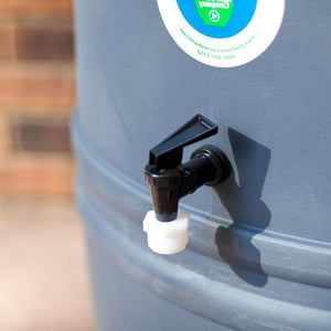 60-Gallon HDPE Food Grade Plastic Rain Barrel with Screw on Cover