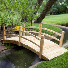 Load image into Gallery viewer, 8-Ft Freestanding Landscape Garden Bridge in Unfinished Fir Wood