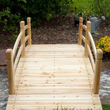 Load image into Gallery viewer, 8-Ft Freestanding Landscape Garden Bridge in Unfinished Fir Wood