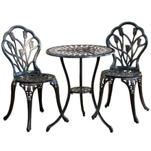 Load image into Gallery viewer, Outdoor 3-Piece Metal Patio Furniture Set in Antique Bronze Finish