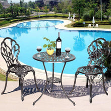 Load image into Gallery viewer, Outdoor 3-Piece Metal Patio Furniture Set in Antique Bronze Finish