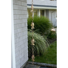 Load image into Gallery viewer, Pure Polished Copper 8.5 Foot Rain Chain with 4 Fish