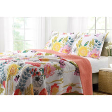 Load image into Gallery viewer, Full - Queen Cotton Quilt Set Multi-Color Floral Pattern