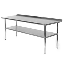 Load image into Gallery viewer, Stainless Steel 72 x 24 inch NSF Certified Kitchen Prep Work Table with Backsplash