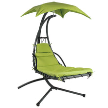 Load image into Gallery viewer, Lime Green Single Person Sturdy Modern Chaise Lounger Hammock Chair Porch Swing