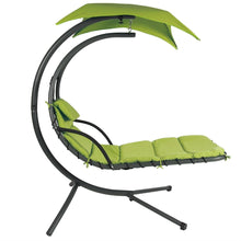Load image into Gallery viewer, Lime Green Single Person Sturdy Modern Chaise Lounger Hammock Chair Porch Swing